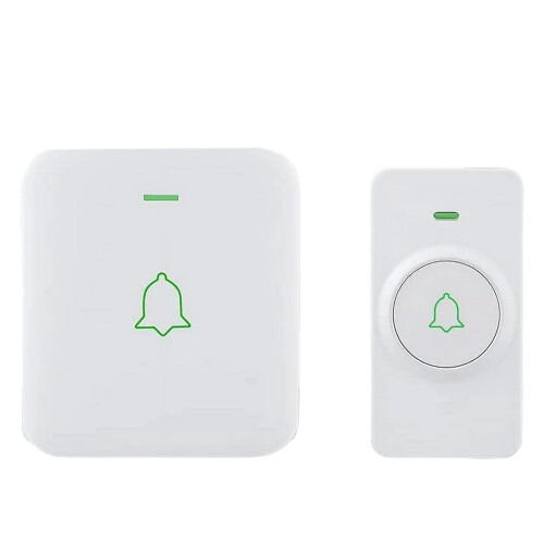 Wireless Door Bell White with 11 Waterproof Chimes 1000ft