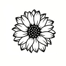 Sunflower Wall Art Metal Black 11 Inches