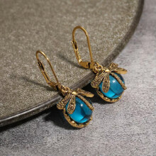 Cubic Zirconia Dragonfly Earrings 925 Silver