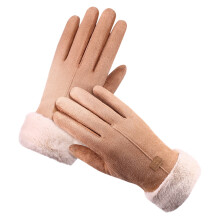 Leather Fleece Winter Gloves Korean Style Thermal 1 Pair
