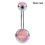 Opal Stone Stainless Steel Belly Button Ring Rose Red 1 Pc 1