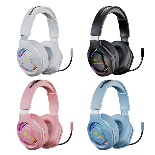 Wireless Bluetooth Gaming Headphones Pink Lightweight