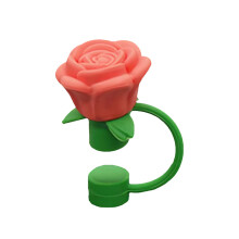 Couvercle de tasse en silicone rose 10 mm réutilisable à motif floral