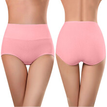 Womens Underwear Seamless High Waisted Briefs Stretch No Show Breathable Full Coverage Solid Color Ladies Panties