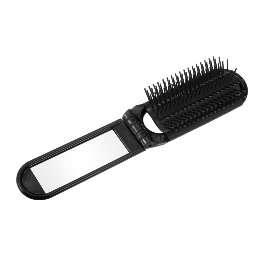 Women's Foldable Mirror Comb for Curly or Straight Hair 1 Pc