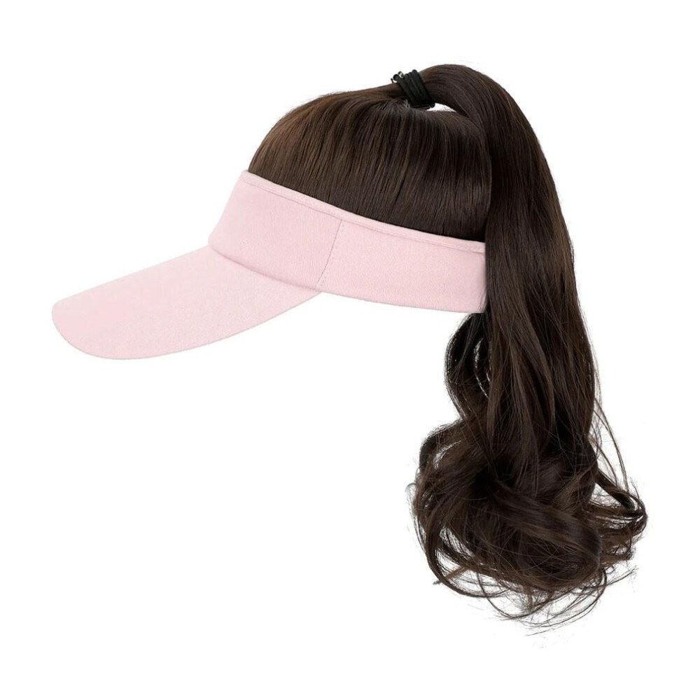 Baseball Cap Wig with Curly Synthetic Hair Ponytail Sun Hat