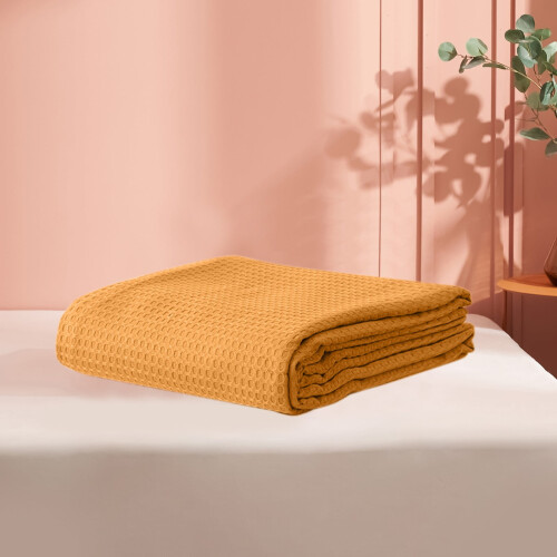 AuroraX Knit Throw Blanket Orange Solid 43x51 inches