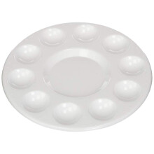 Plastic White Paint Tray Round 6.7 Inch for Artists