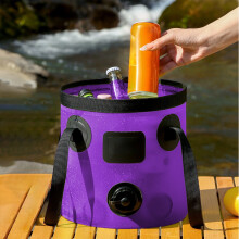 Collapsible 5 Gallon Bucket with Handle and Spout Purple