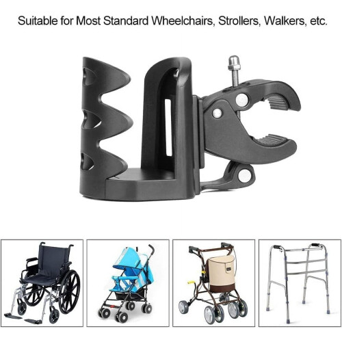 Cup Holder for Strollers and Walkers with 360 Rotation
