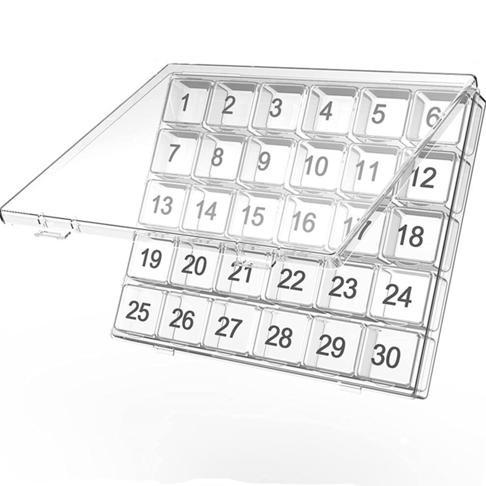 Pill Organizer 30-Compartment Monthly Sealed Portable