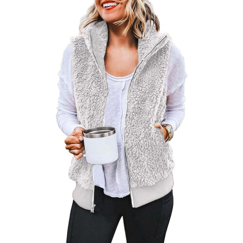 Women's Puffer Vest Gray M