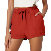 Women's Solid Casual Shorts Breathable Flat Weave 1 Pair