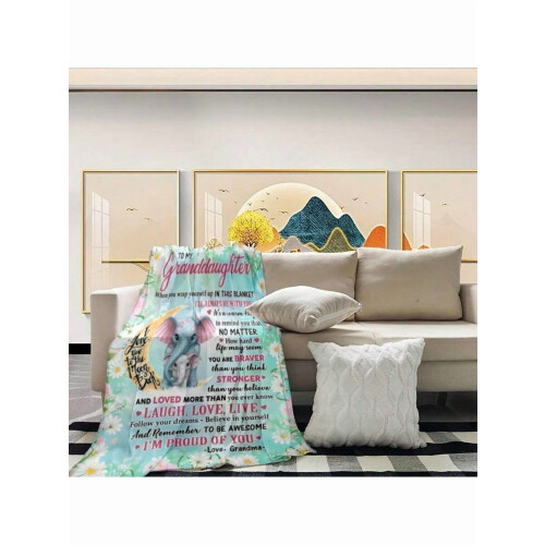 Flannel Throw Blanket Personalized Soft Grass Green 1
