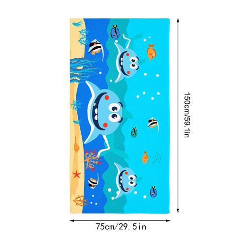 Oversized Kids Beach Towel 59.1" x 29.5" Super Absorbent 1