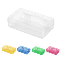 Plastpennal med klikkfast lokk og stabelbar design