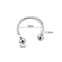 Surgical Steel Internally Threaded Septum Ring 1.2x6mm