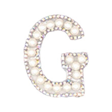 Stickers,Personalized Pearl Letter Patch Alphabet Patch Customized Letters Patch On Patch Glue On Patch Applique DIY Bride