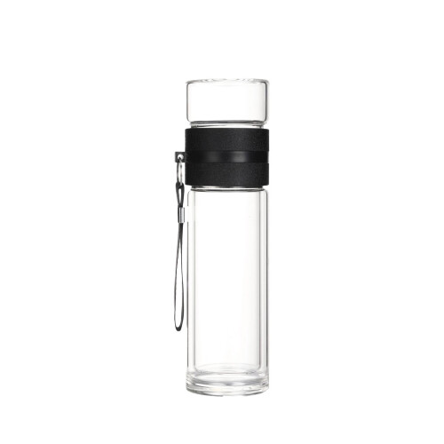 Garrafa infusora de chá de vidro com parede dupla, 450ml