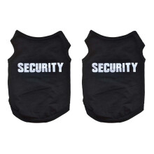 2X Pet Winter Clothes Puppy Dog Cat Vest T Shirt Coat Dress Sweater Apparel "SECURITY", Black L