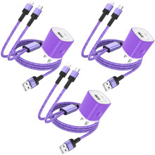 USB-C-kabel och väggladdare-set 4 fot (3 delar)