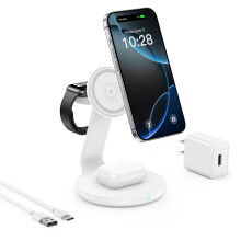 Trådlös laddningsstation för iPhone 16–12 AirPods iWatch