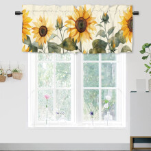 Watercolor Sunflower Valance Yellow Floral 54x18 in 1 Panel