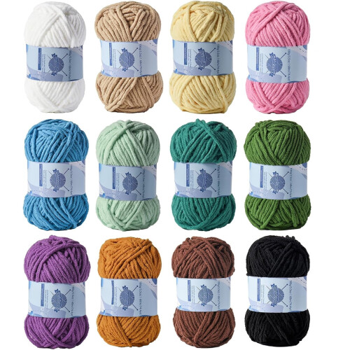 Chunky Chenille Yarn Super Bulky Soft Washable Polyester