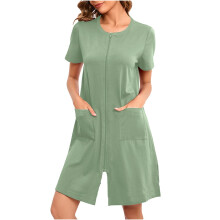 Women's Lightweight Winter Robe with Pockets Army Green L