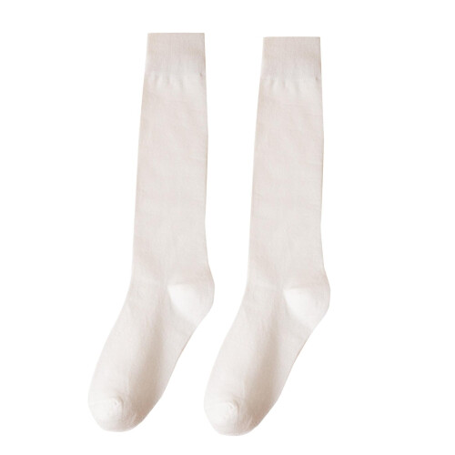 Calze da donna spesse in lana, modello a mezza gamba, colore bianco