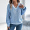 Damen-Pullover mit Farbblock-Design, V-Ausschnitt und Laternenärmeln aus Acryl 2