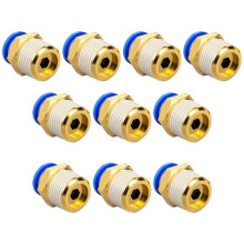 Blue Push-to-Connect Fittings 6mm OD x 1/4" Thread Straight