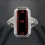 Women's emerald ring with zircon inlay rectangular shape 1