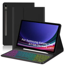 Afneembare toetsenbordhoes met regenboogachtergrondverlichting voor Samsung