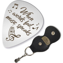 Stainless Steel Guitar Pick with Holder – When Words Fail