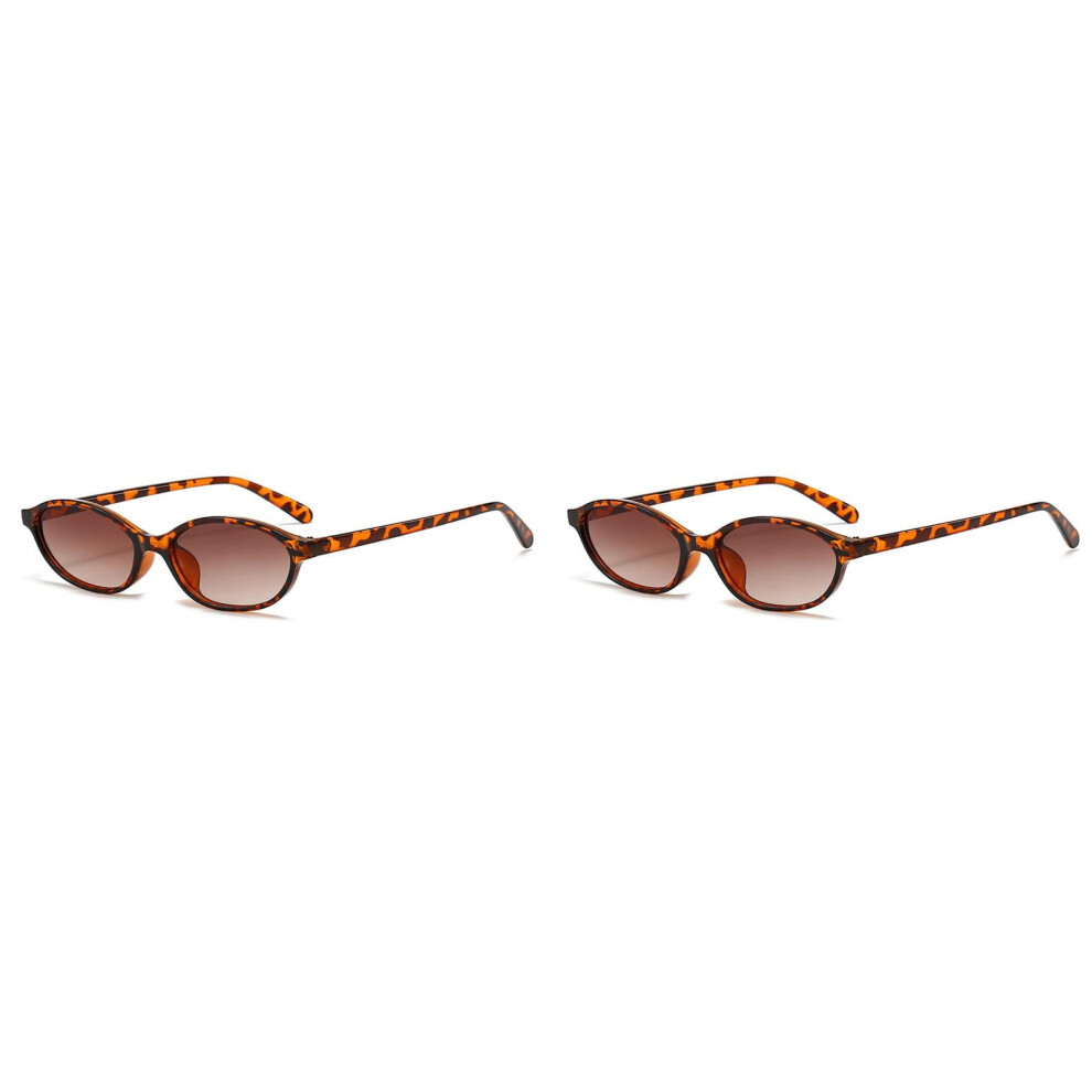 Retro Oval Sunglasses UV Protection 2PCS