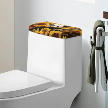 Sunflower Panda Toilet Tank Cover Stretchy 2 pcs