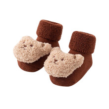 Baby Socks Warm Fleece-Lined Non-Slip Red 0-1 Years
