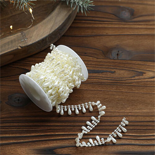 Pearl String Christmas Tree Decorations Elegant DIY Chain 1 2
