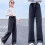 Girls' Black Denim Long Pants with Pockets and Adjustable 2