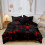 Geometric Comforter Set Red Black 3 PCS Honeycomb Design 1