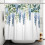Cortina de chuveiro floral azul lavanda com ganchos, 60x72 polegadas. 3