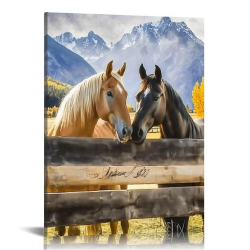 Personalized Horse Art Print with Names 12x16 in