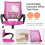 Pink Mesh Conference Chair with Arms Wheels Adjustable 5