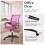 Pink Mesh Conference Chair with Arms Wheels Adjustable 6