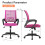 Pink Mesh Conference Chair with Arms Wheels Adjustable 2