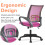 Pink Mesh Conference Chair with Arms Wheels Adjustable 7
