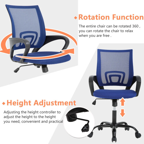 Mesh Conference Room Chairs with Wheels Blue 2 Pack 1