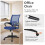 Mesh Conference Room Chairs with Wheels Blue 2 Pack 4