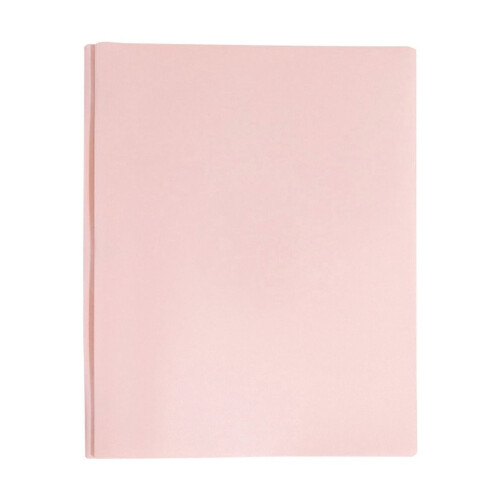 Poly Two-Pocket Folder Letter Size Pink 3-Hole Punch Flip